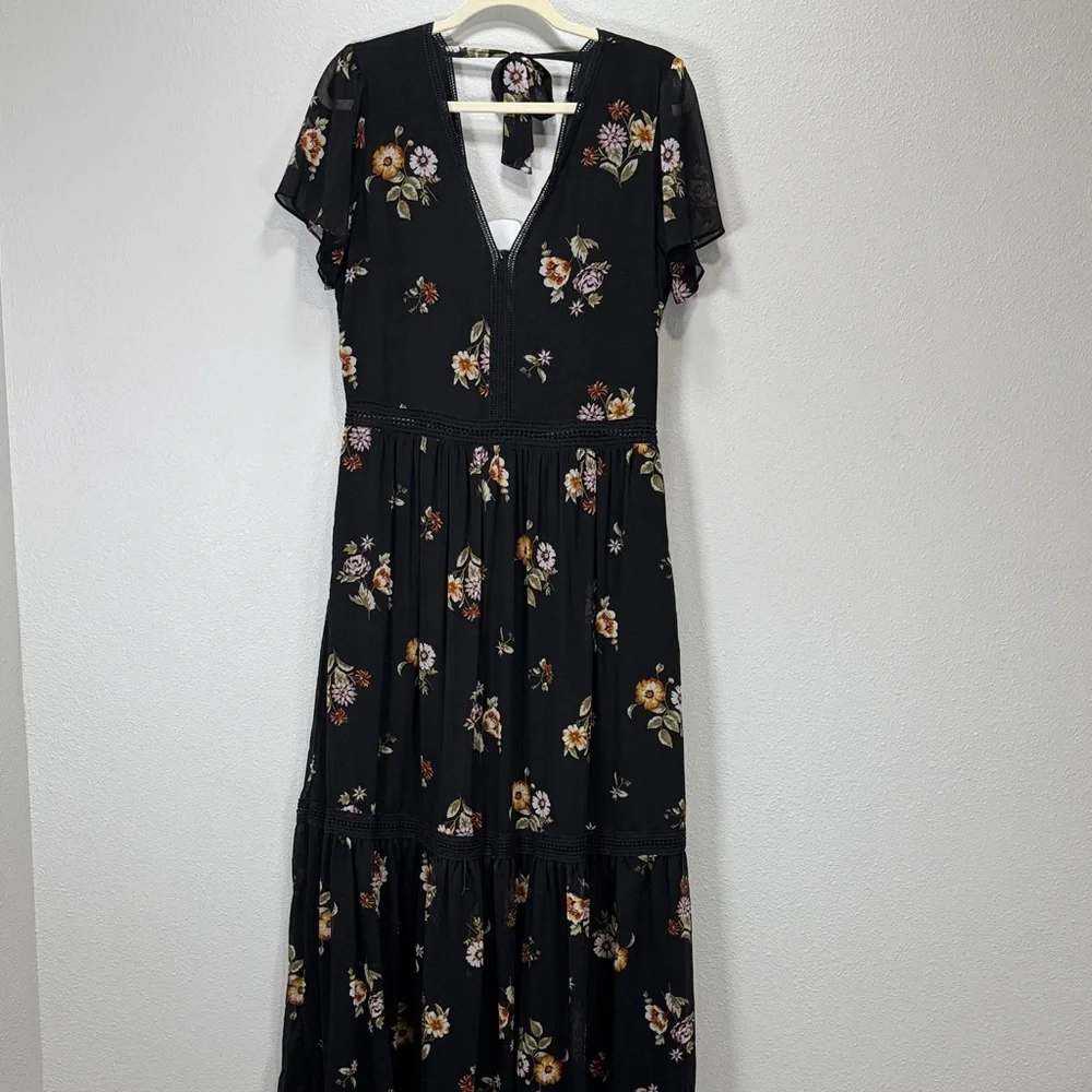 mother of the bride long black dresses Black Mother of the Bride Dresses with Slit,V-neck Chiffon Mother Dress,MD00065, US4 / Red